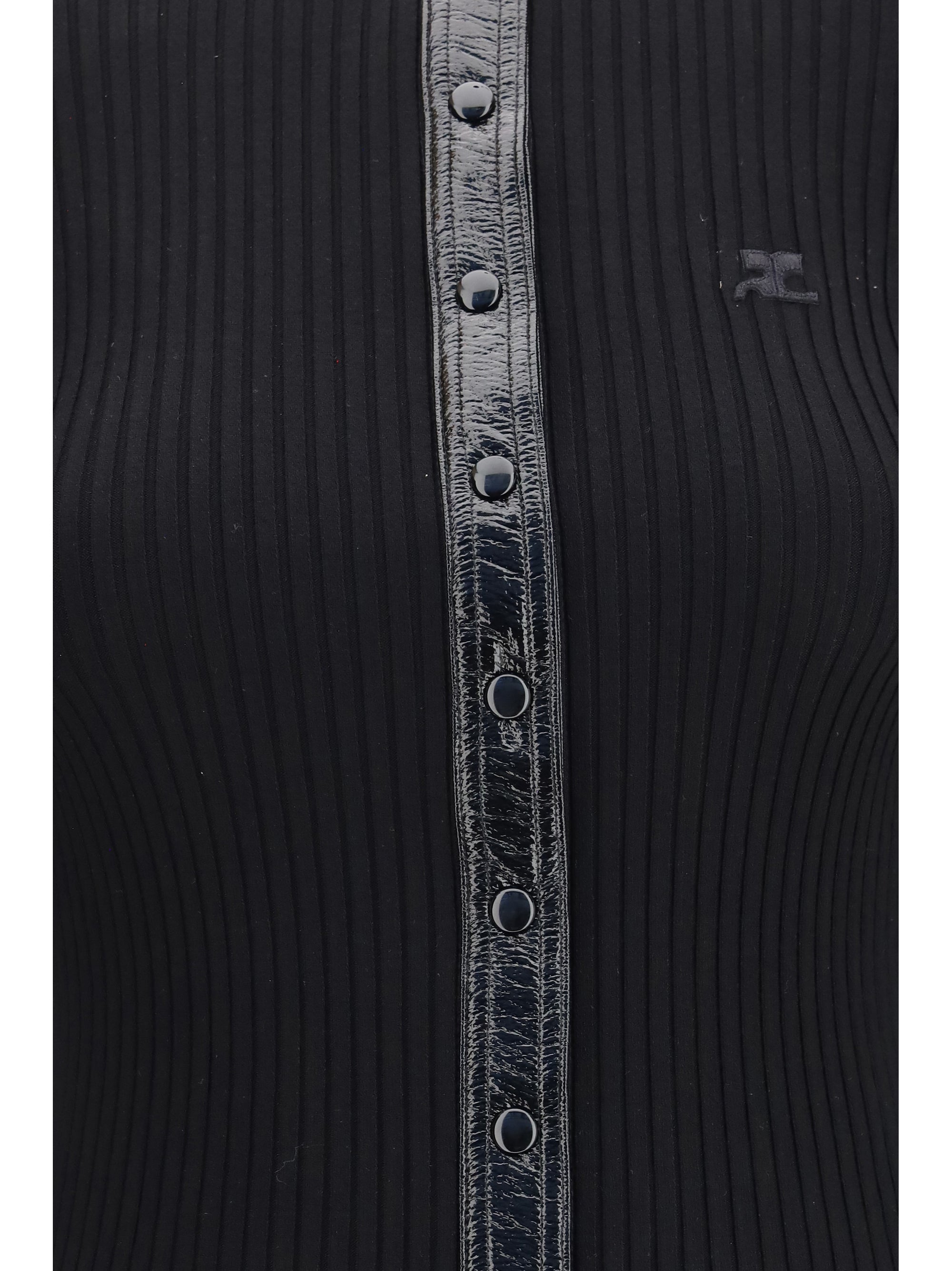 vinyl and knit cardigan