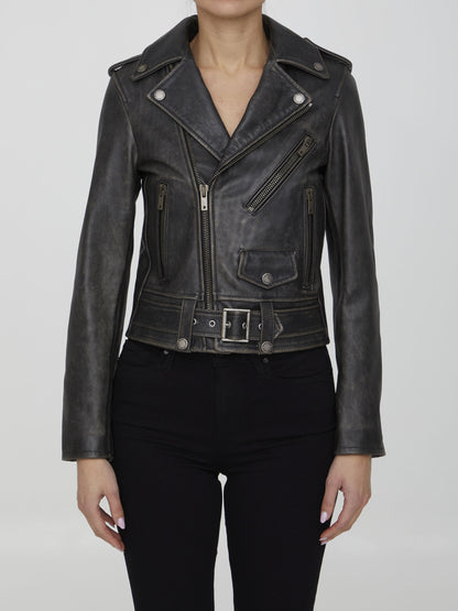 GOLDEN GOOSE 40 black leather jacket