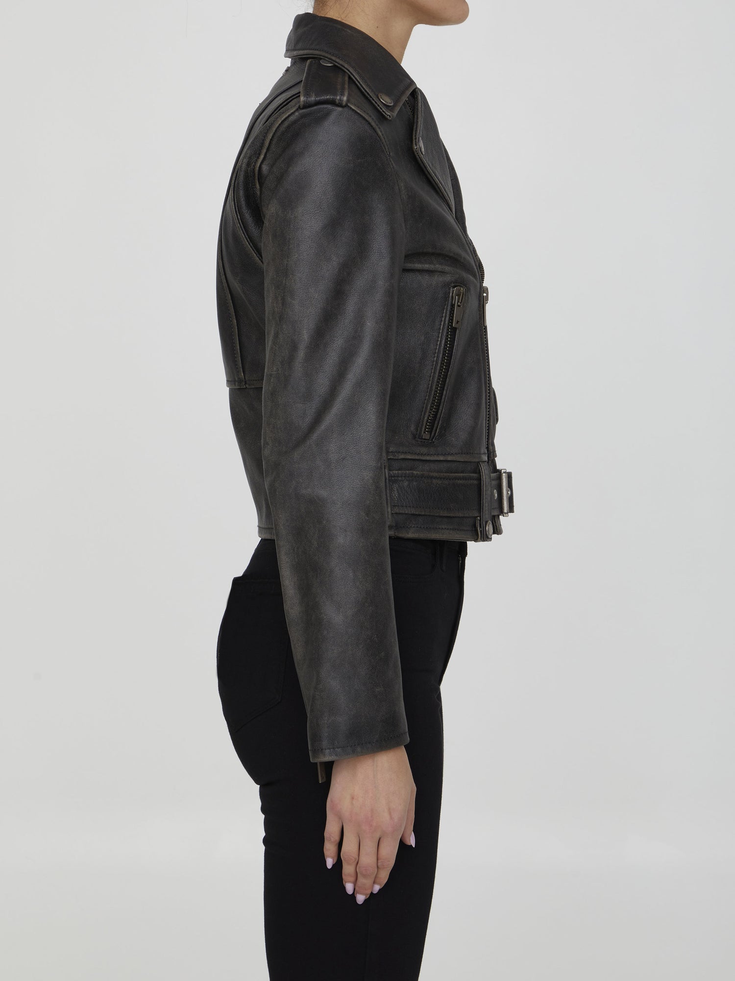 GOLDEN GOOSE 40 black leather jacket