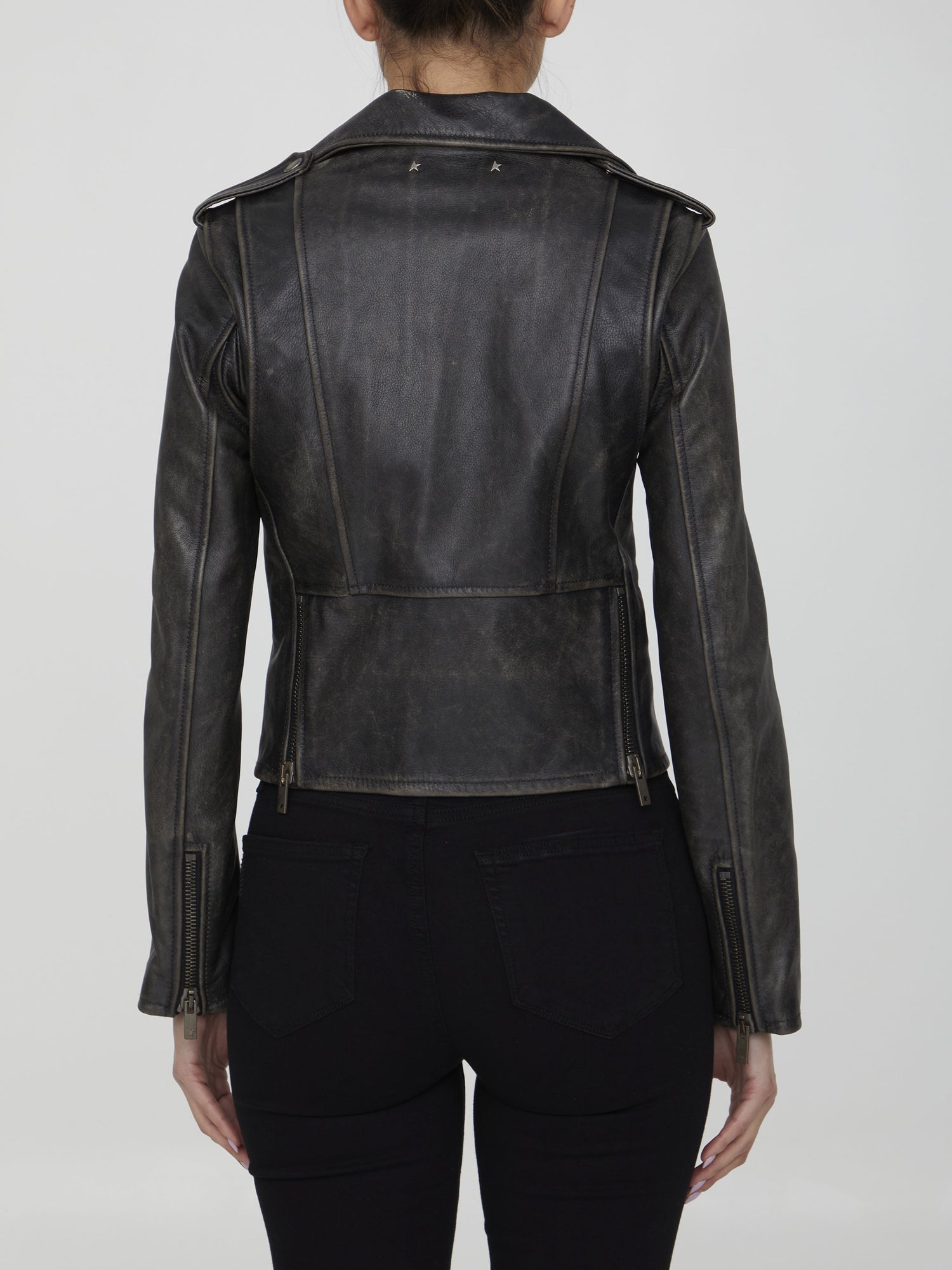 GOLDEN GOOSE 40 black leather jacket