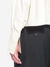 CELINE 36 cropped lavallière silk shirt