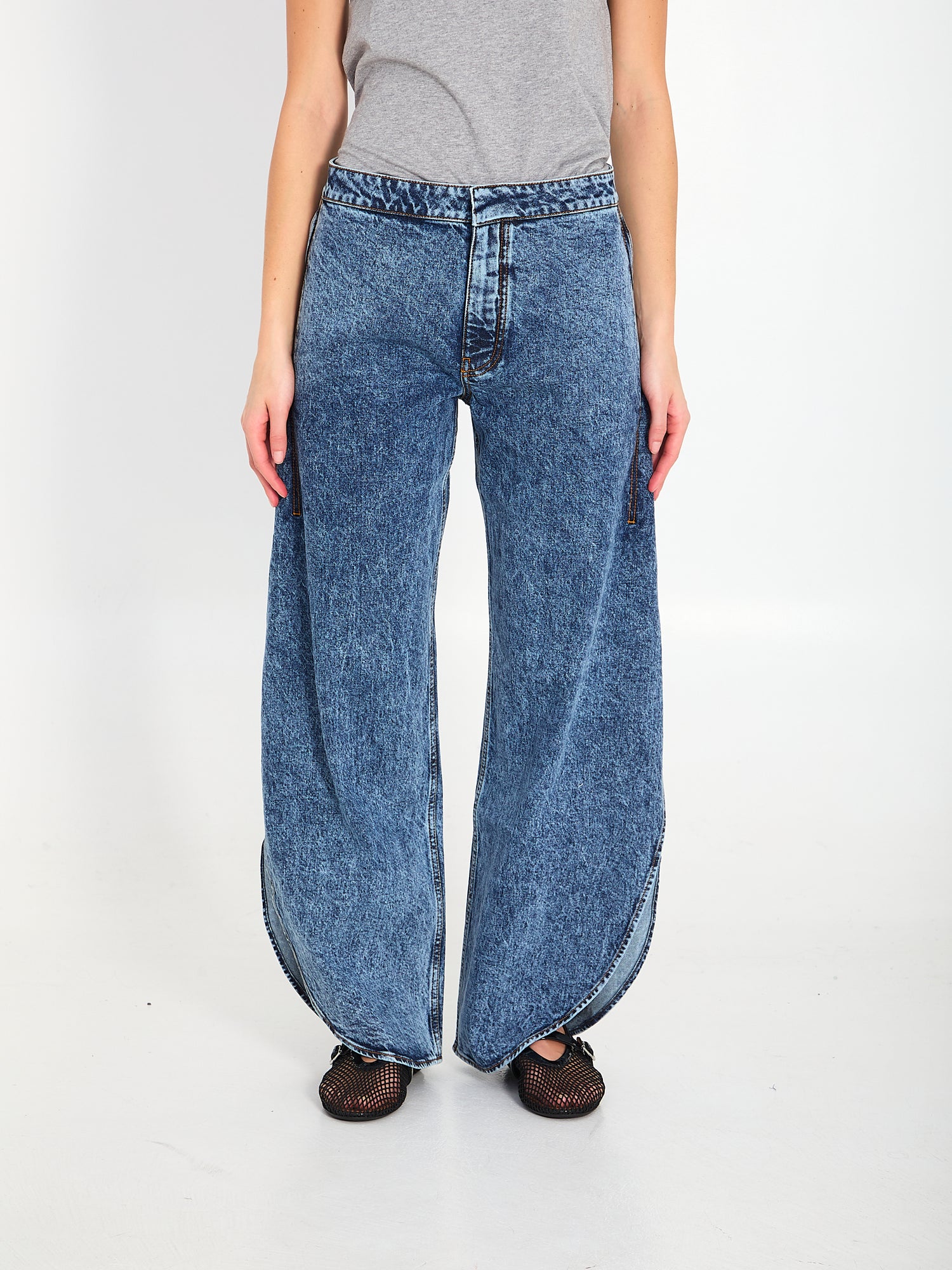 ALAIA 36 petals denim jeans