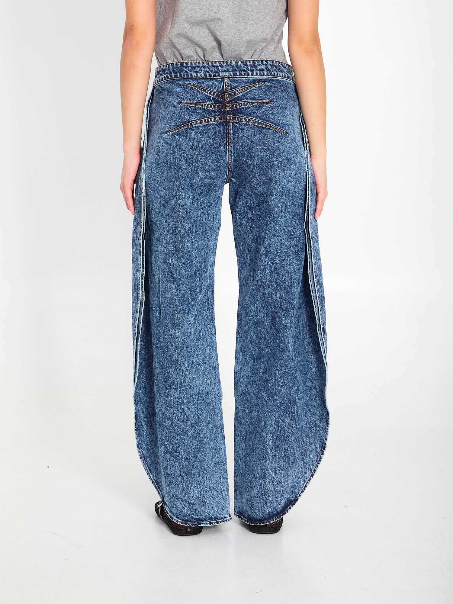 ALAIA 36 petals denim jeans