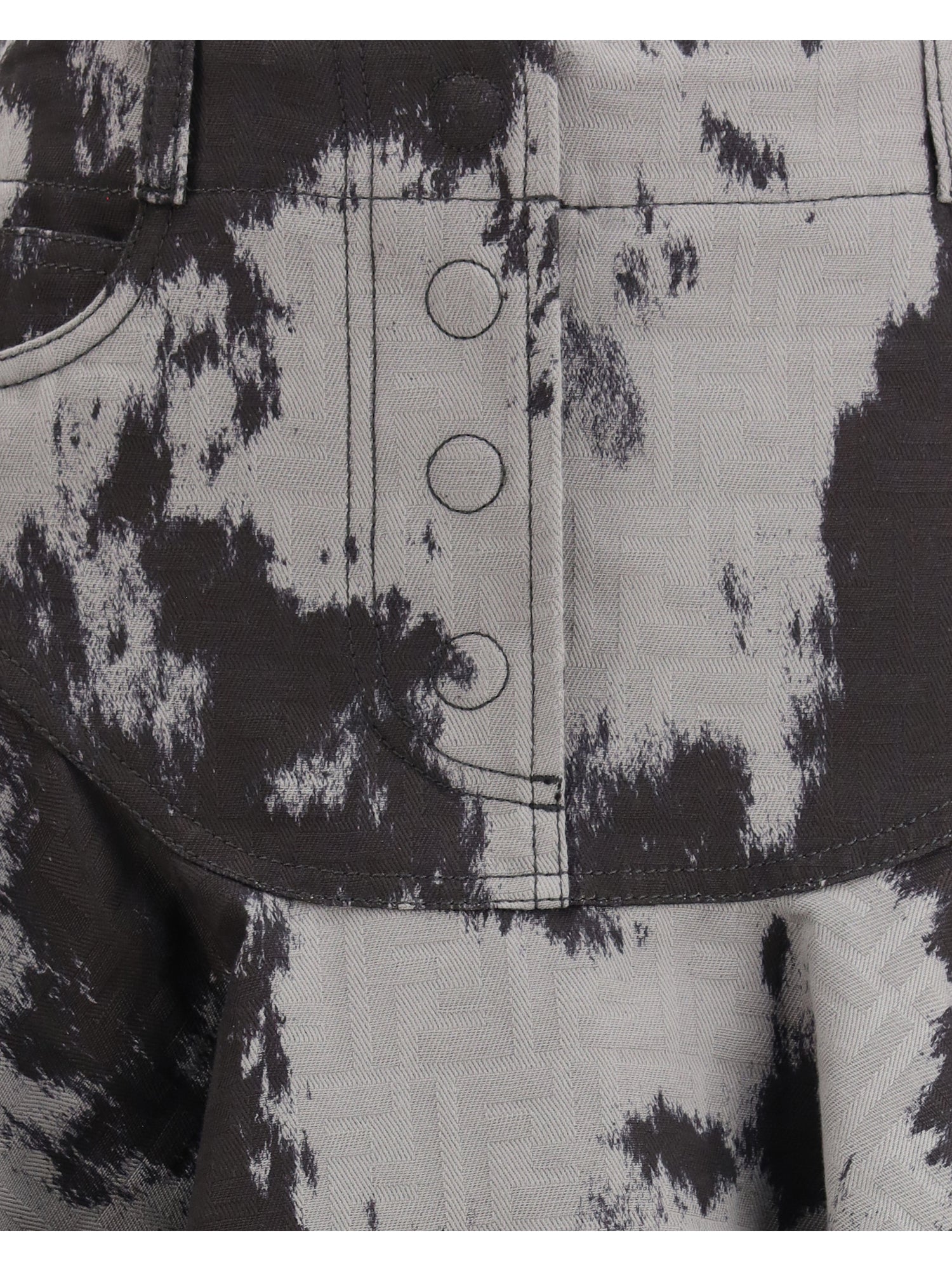 FENDI 40 denim miniskirt with animalier motif