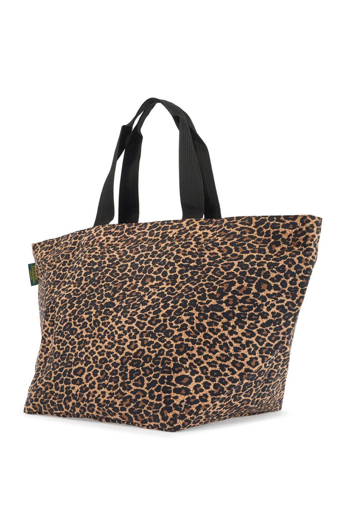 leopard print xl square bottom tote bag