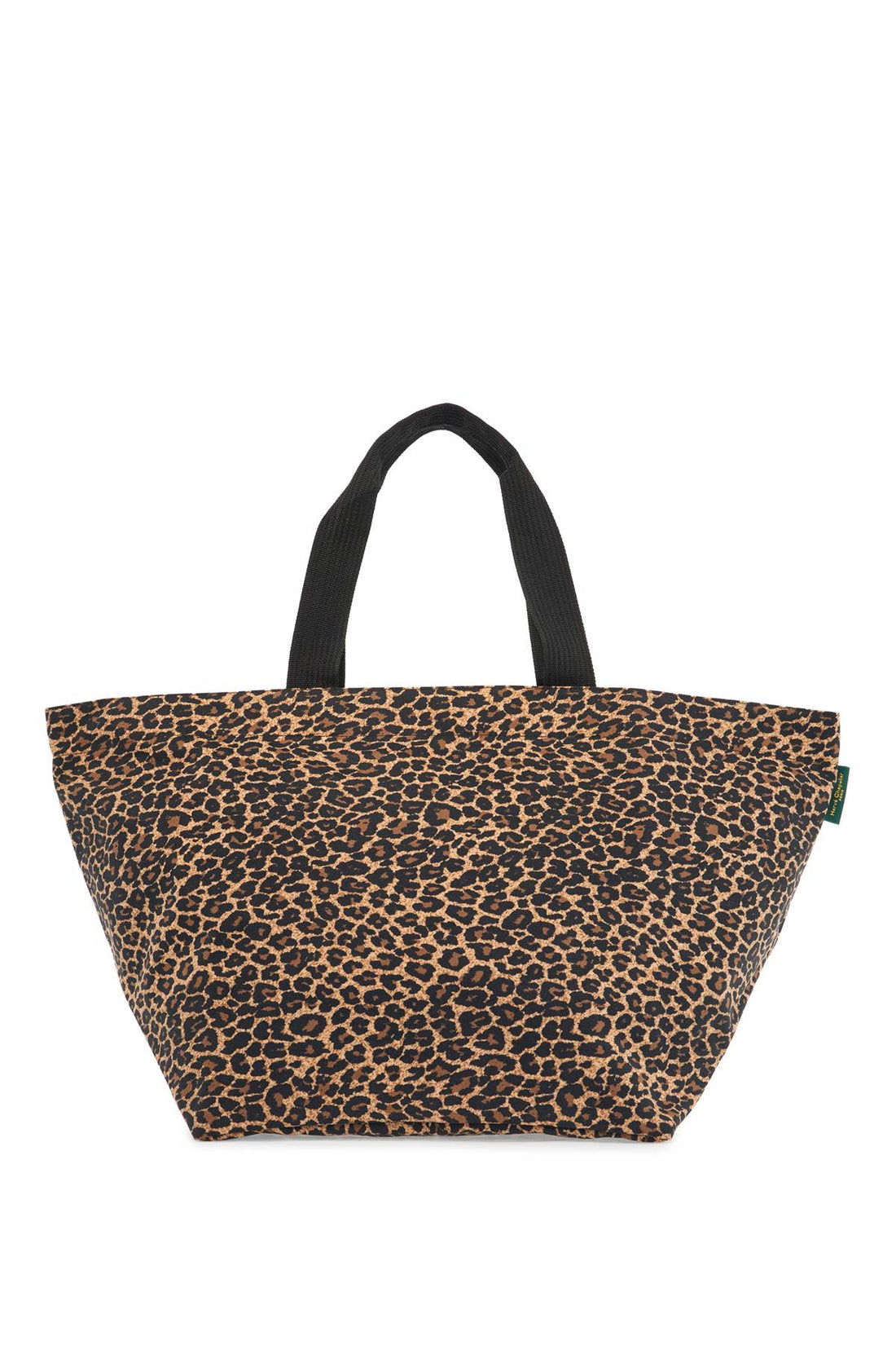 leopard print xl square bottom tote bag