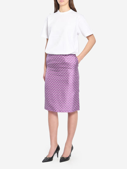 GUCCI 40 printed silk skirt