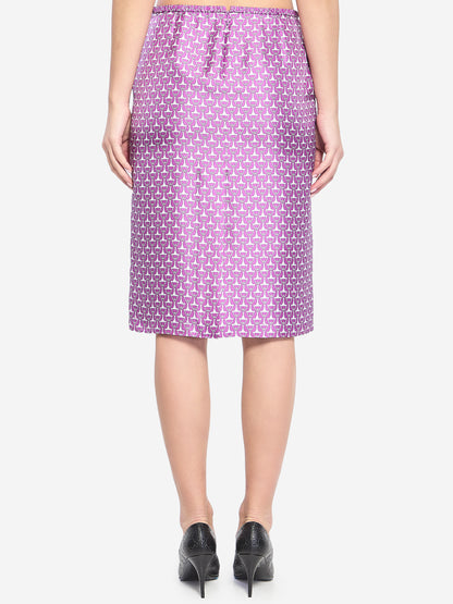 GUCCI 40 printed silk skirt