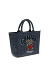 small tweed-effect denim tote bag