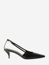 crystal logo slingback pumps