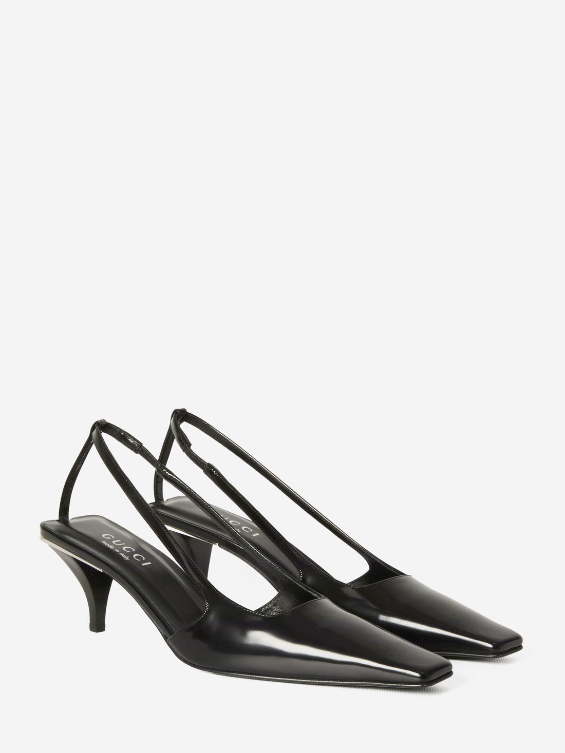 GUCCI 37½ crystal logo slingback pumps