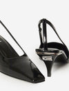 crystal logo slingback pumps