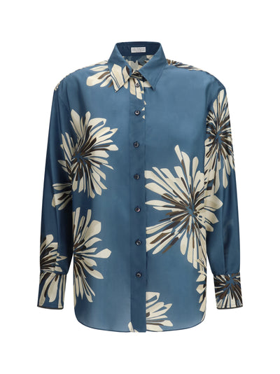 floral silk shirt