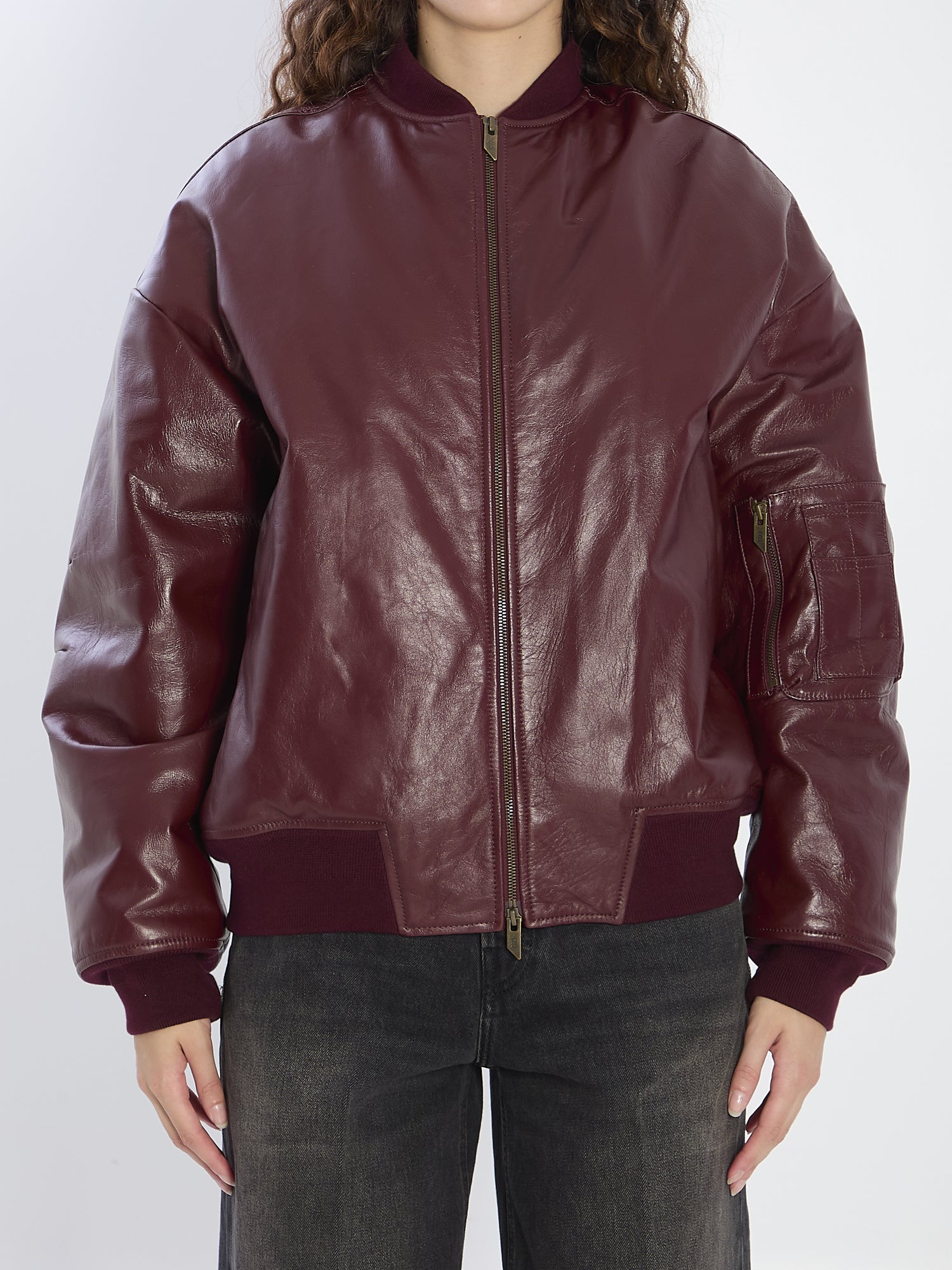 SALVATORE SANTORO 40 leather bomber jacket 