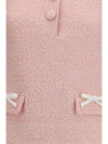 bouclé mini dress with lace collar