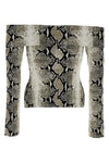 vivi snake print viscose blend top
