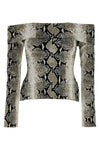 vivi snake print viscose blend top