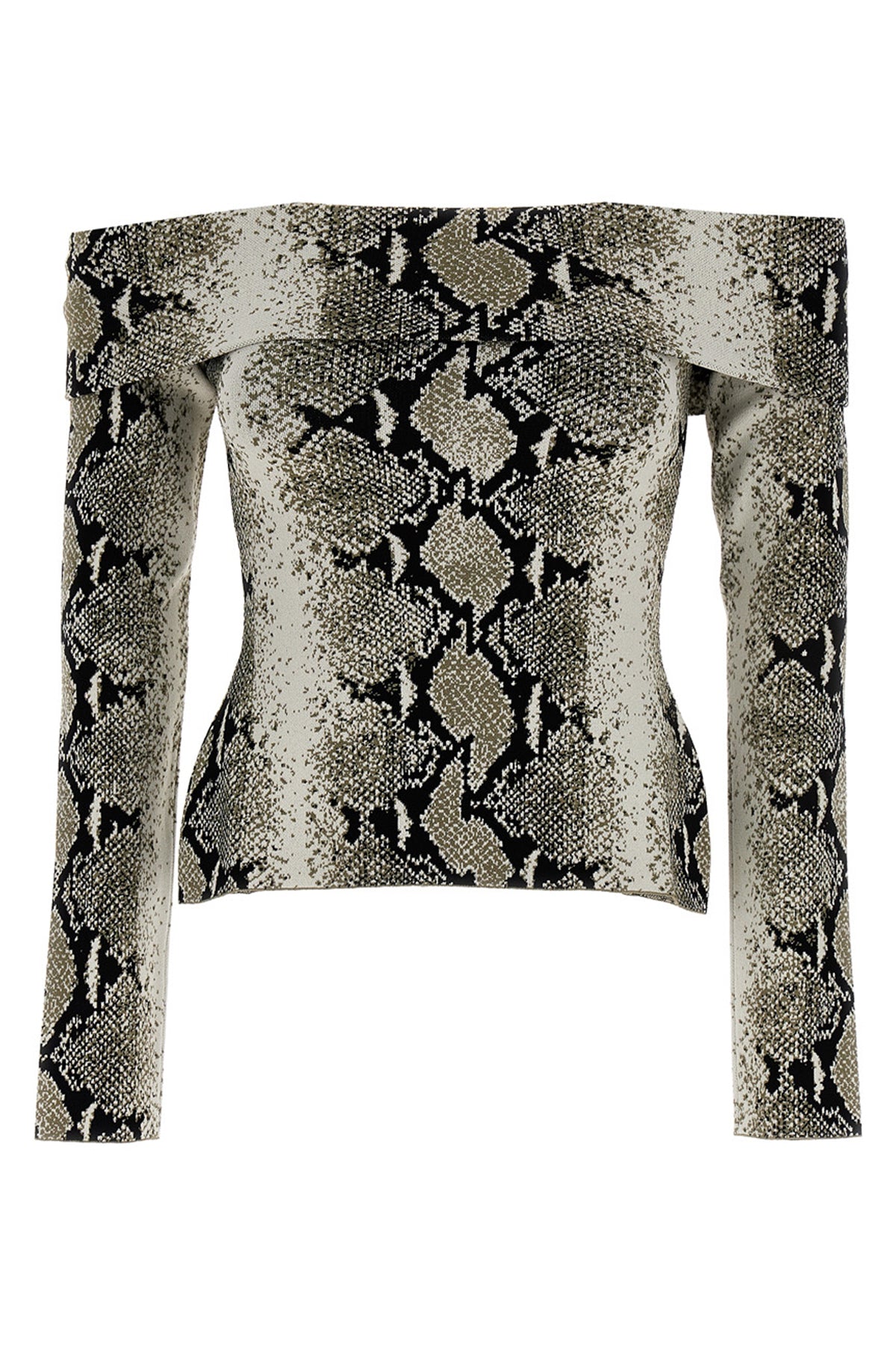 vivi snake print viscose blend top