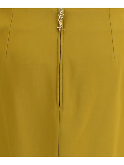 SAINT LAURENT 38 satin pencil skirt