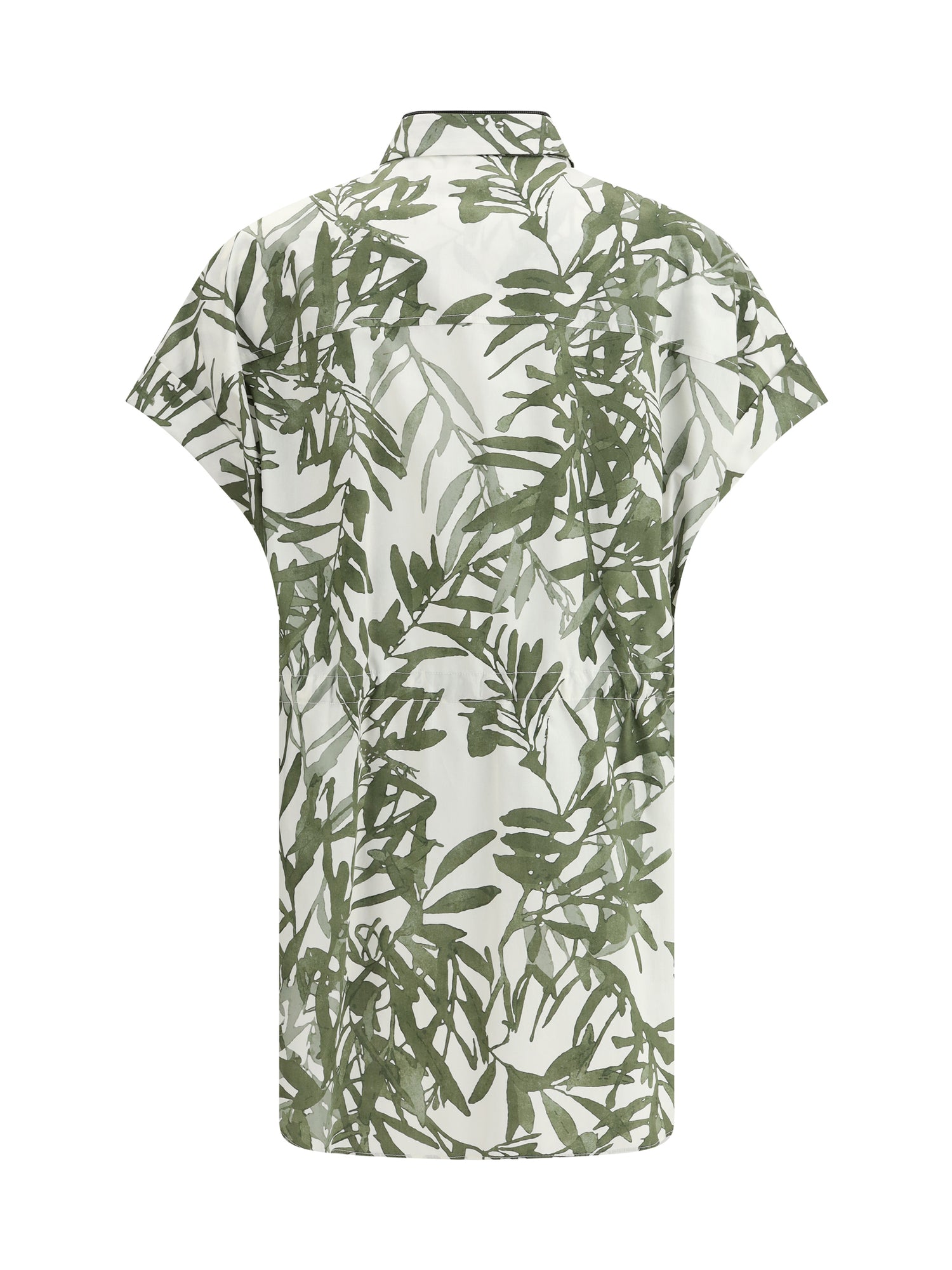 BRUNELLO CUCINELLI XXL leaf print long shirt
