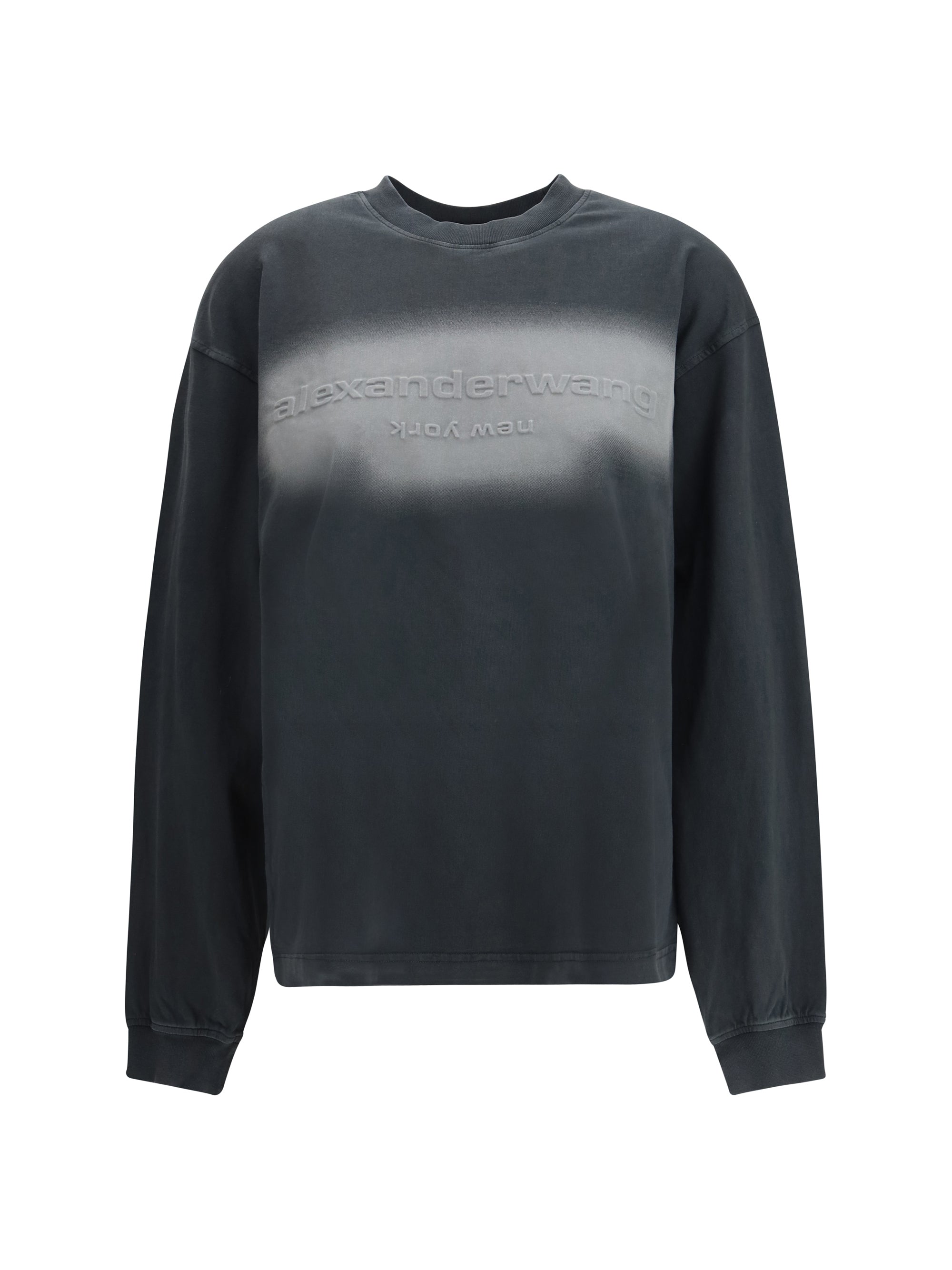 ALEXANDER WANG S reflective halo print logo long-sleeve t-shirt