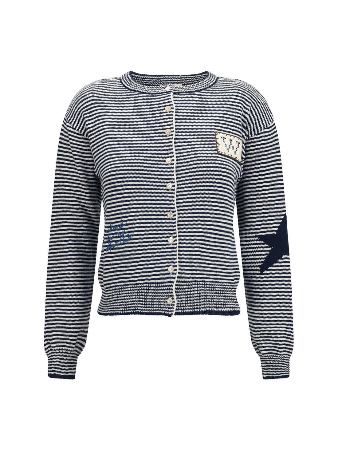 MAX MARA WEEKEND L cotton knit cardigan with intarsia
