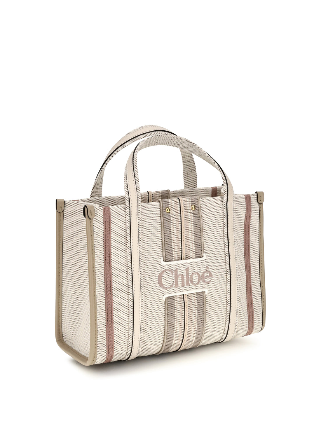 CHLOÉ OS small woody loop canvas tote bag