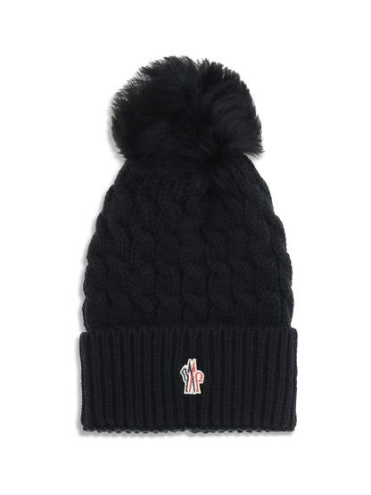 MONCLER GRENOBLE OS beanie hat with ponpon