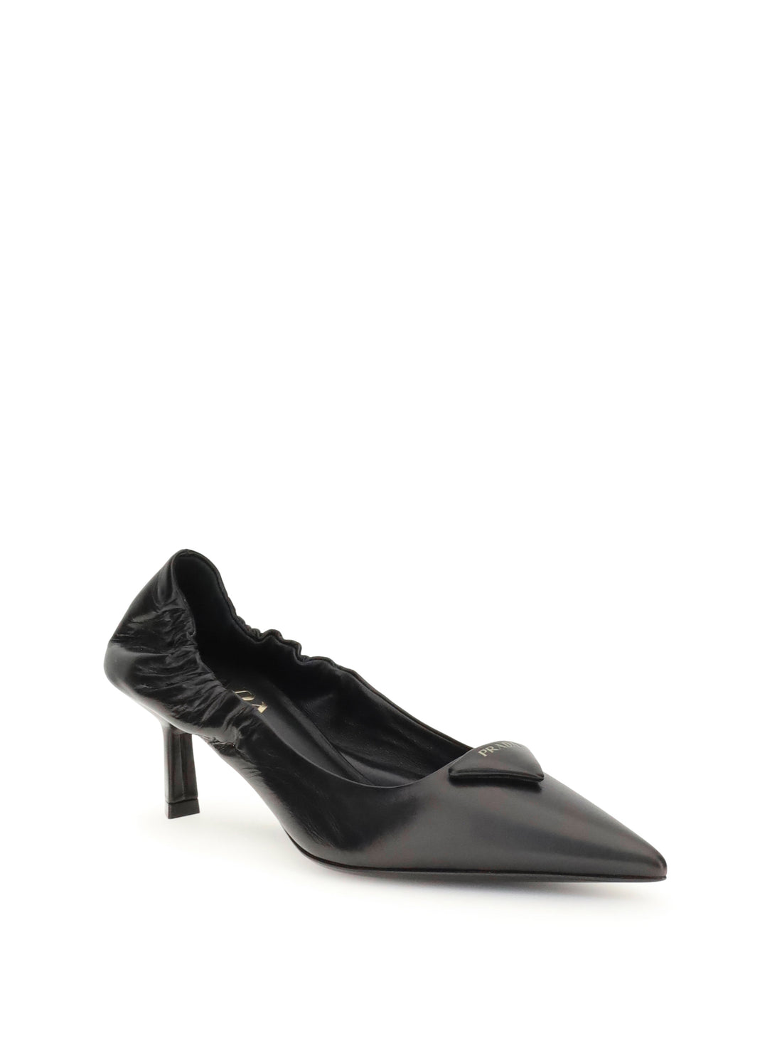 leather logo pumps