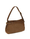 leather shoulder bag with buckle detail