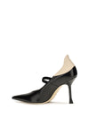 two-tone calfskin pumps