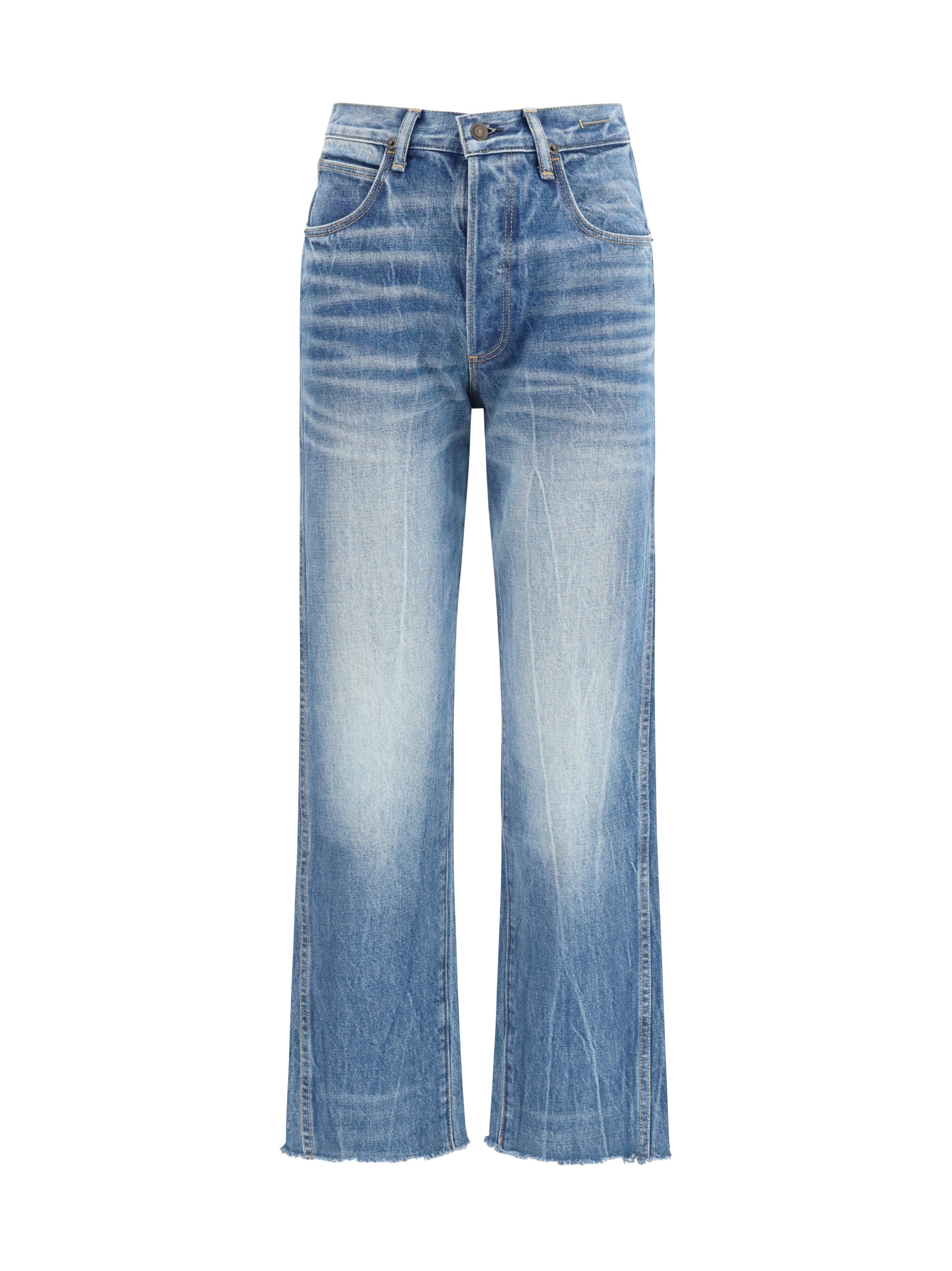 washed denim cigarette jeans