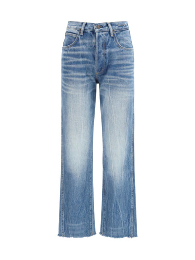 washed denim cigarette jeans