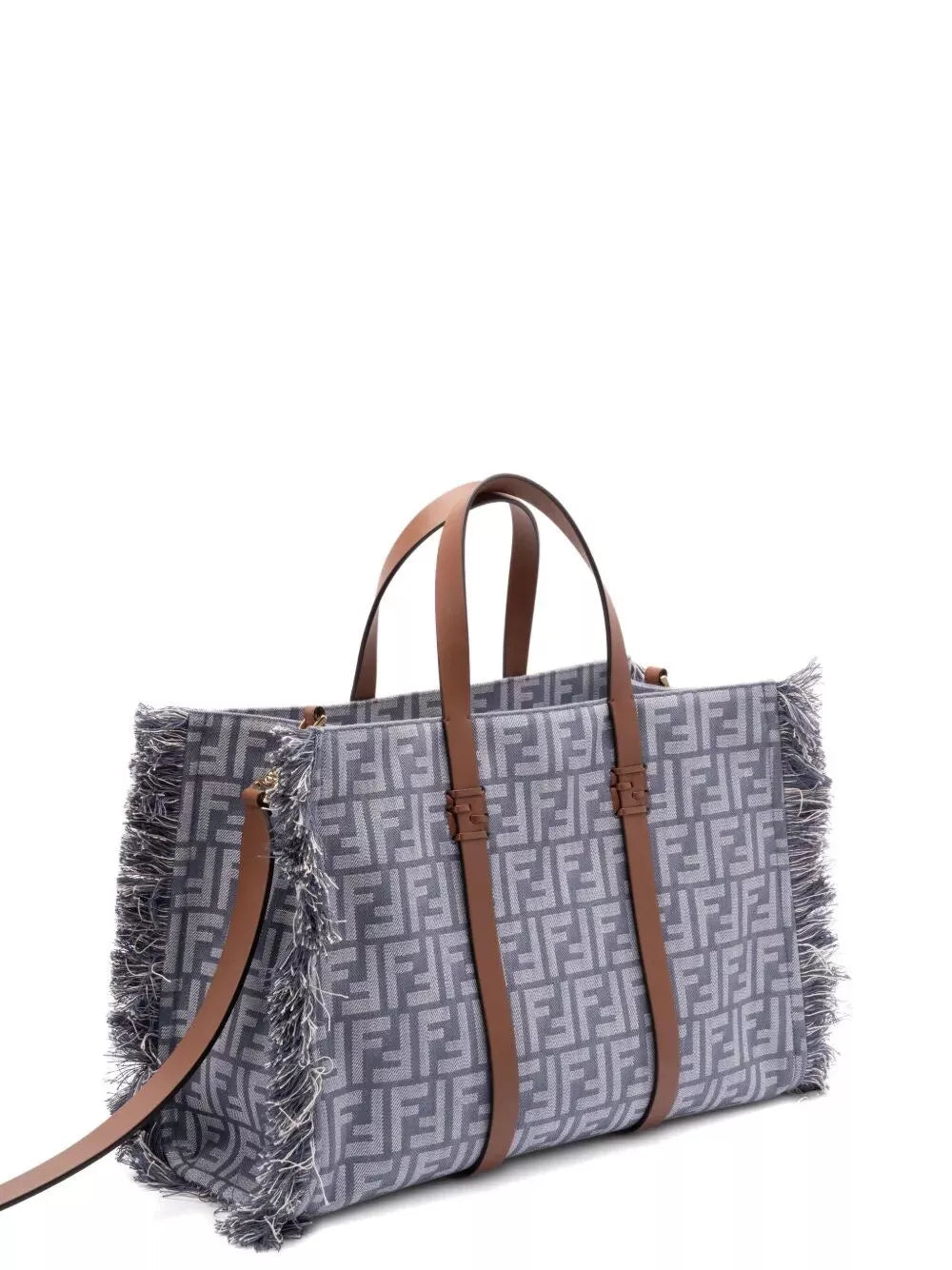 summer tote denim-effect ff jacquard bag