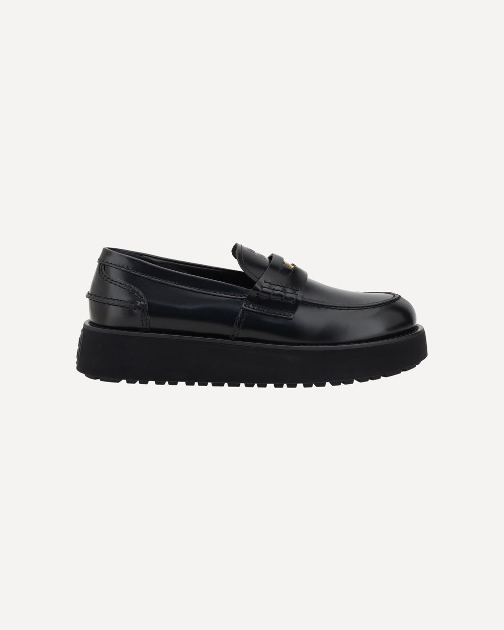Miu Miu Leather Loafers Black