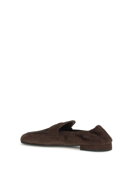 suede shuffle loafers