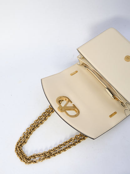 VALENTINO GARAVANI OS white vain shoulder bag 
