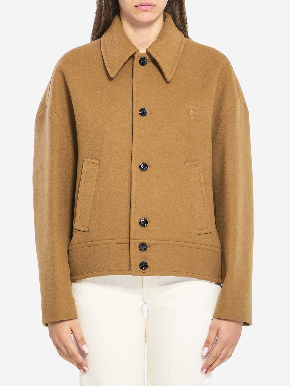 CELINE 38 wool and cashmere double-face jacket