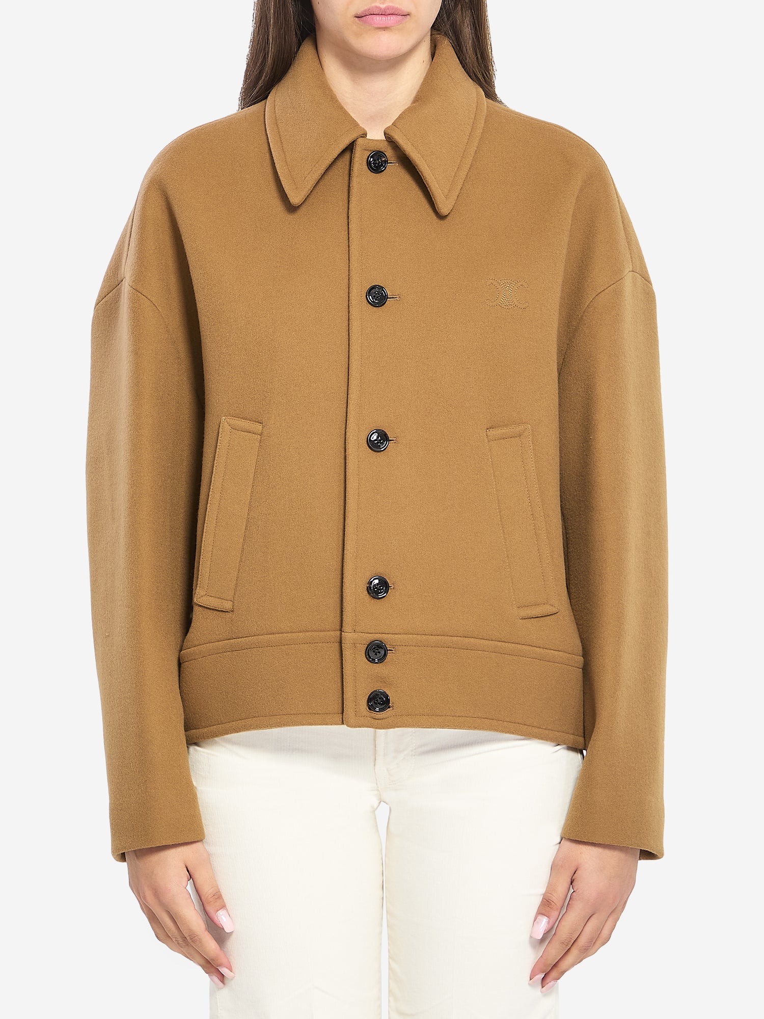 CELINE 38 wool and cashmere double-face jacket