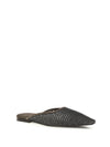 suede ballerinas with embellished net embroidery