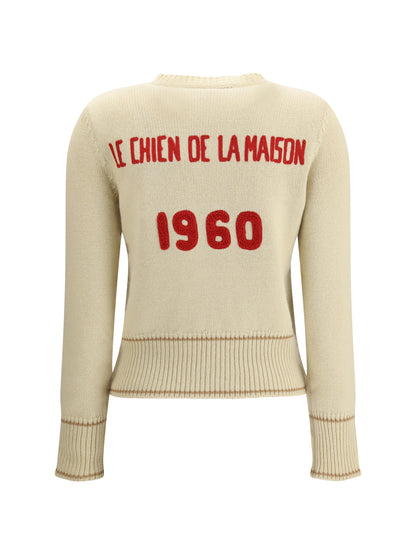 VALENTINO M le chien de la maison embroidered sweater