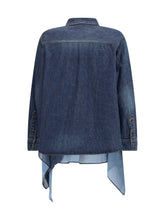 SACAI 2 denim and satin shirt