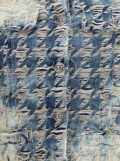 DIESEL M houndstooth-pattern denim jacket 