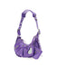 Le Cagole XS Purple Leather Shoulder Bag