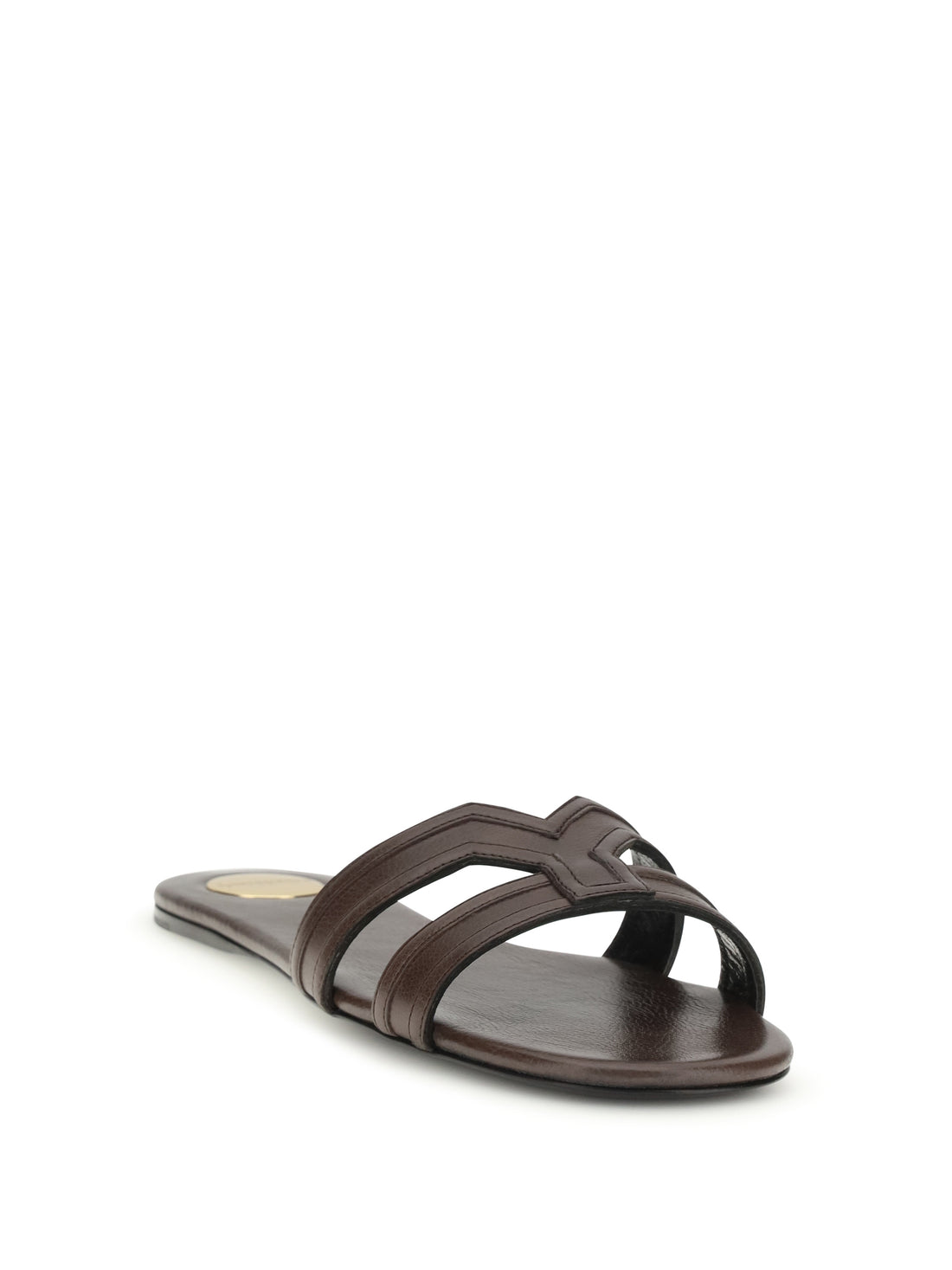 SAINT LAURENT 36 smooth leather mabrouka sandals