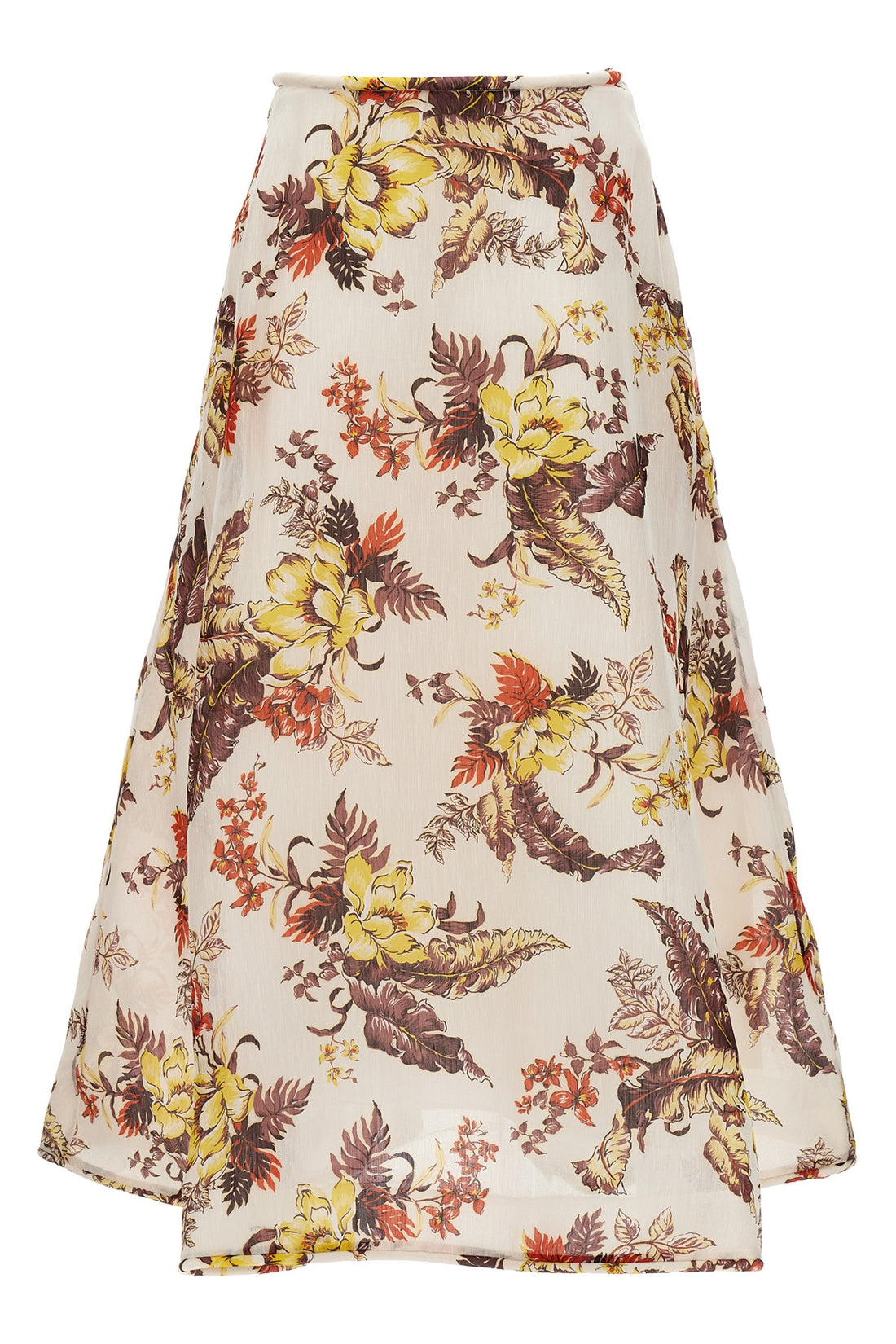 ZIMMERMANN 3 matchmaker floral flare floral print linen and silk skirt