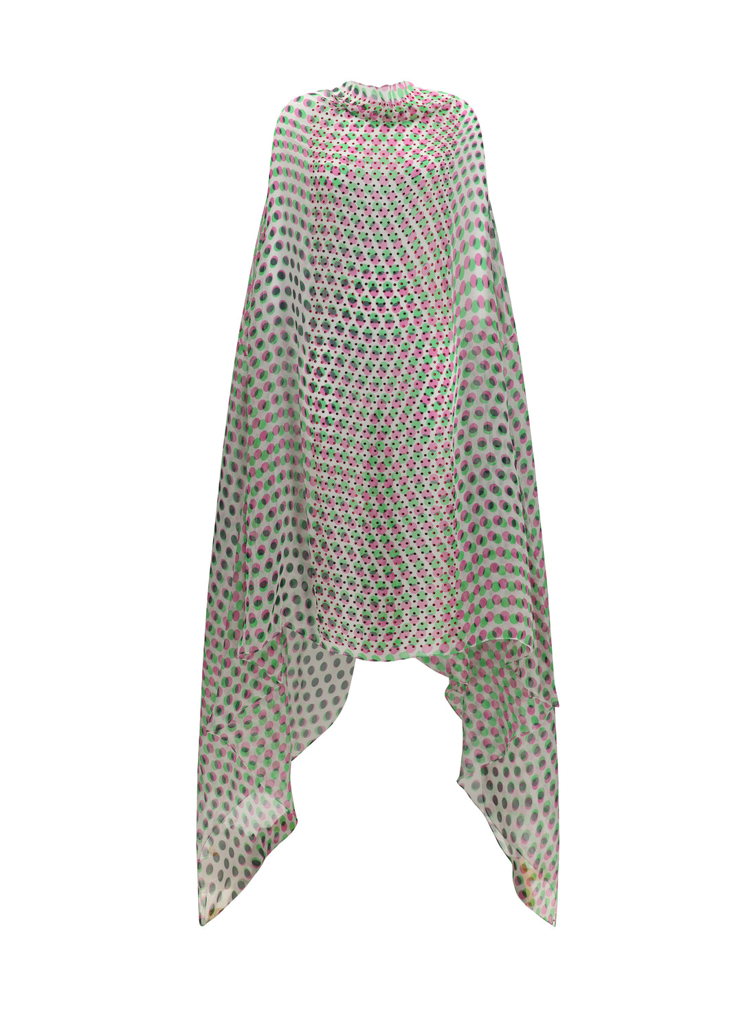 DRIES VAN NOTEN M polka-dot cape dress