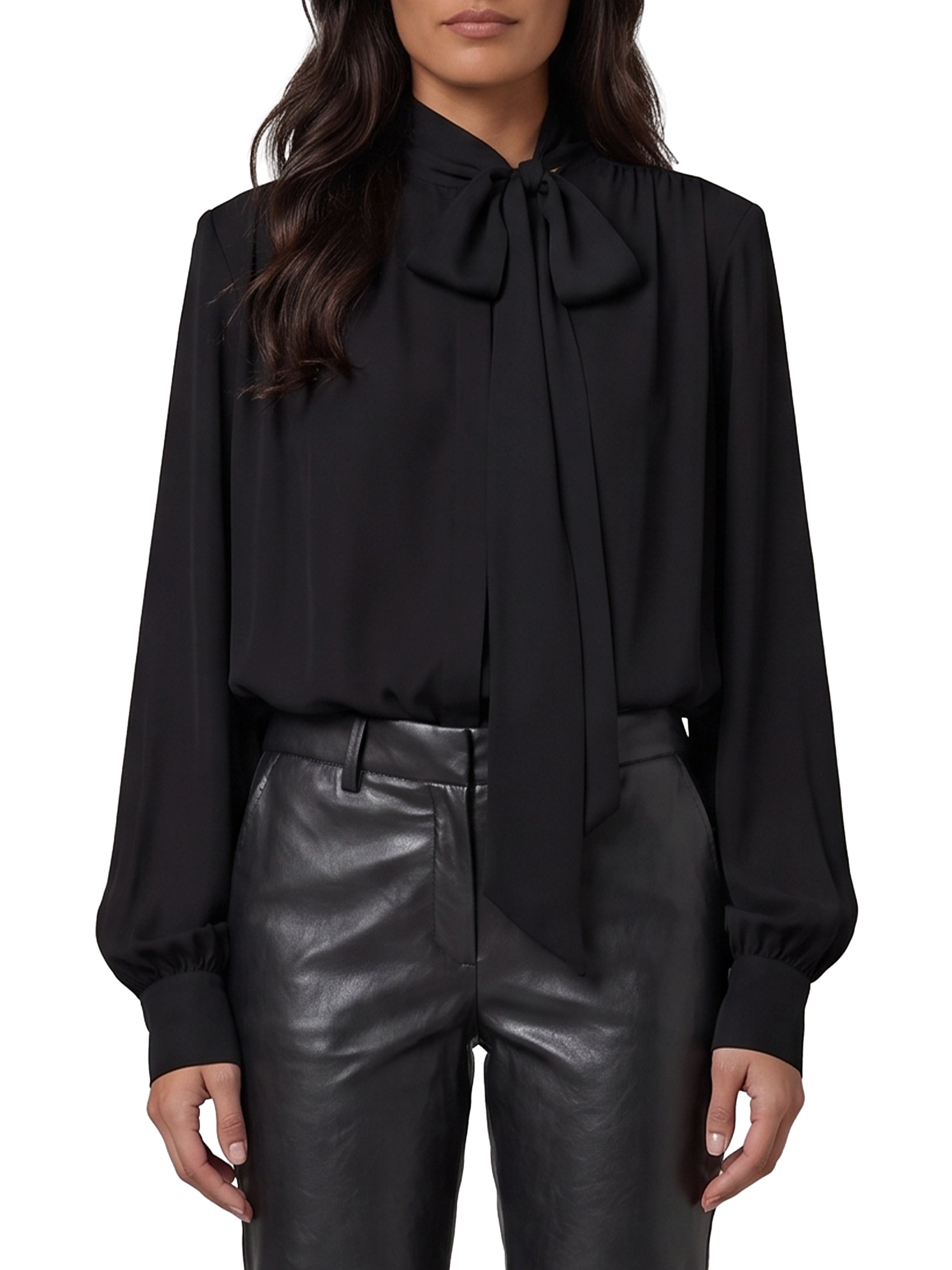silk-blouse blouse with bow