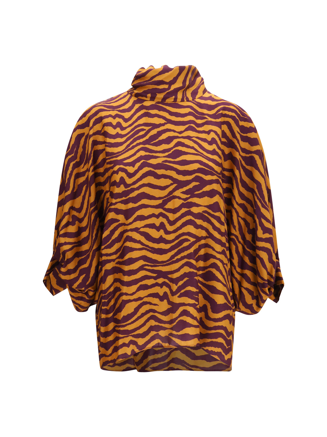 KRISTINA TI 40 viscose and silk blouse with high collar
