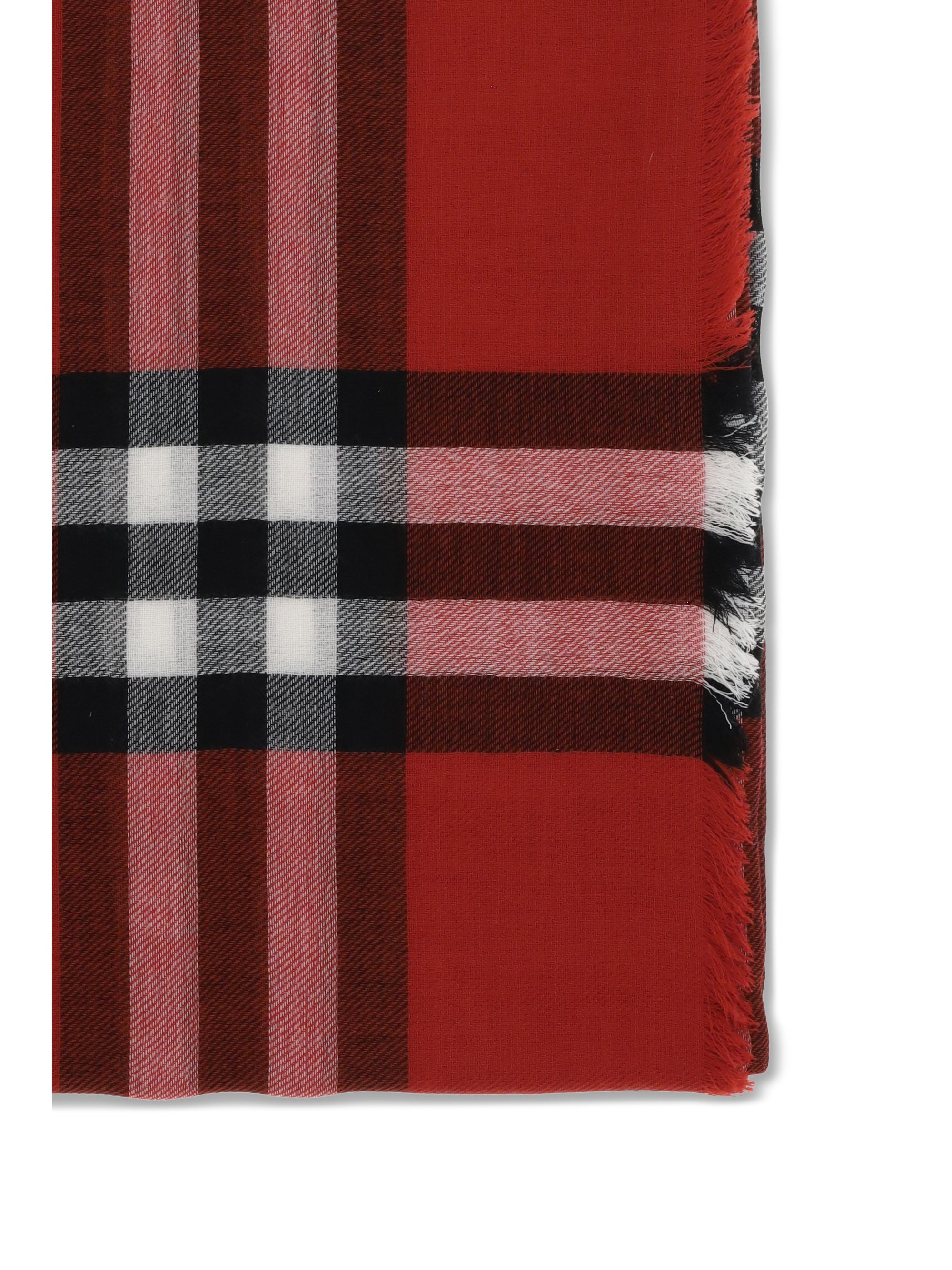 wool check wide scarf